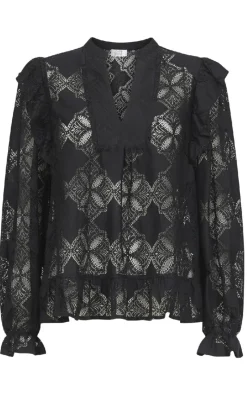 New Love & Divine Bluse - Love1234 - Black Lace Bluser