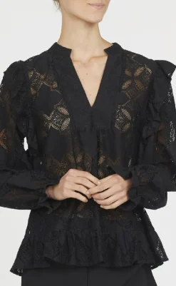 New Love & Divine Bluse - Love1234 - Black Lace Bluser