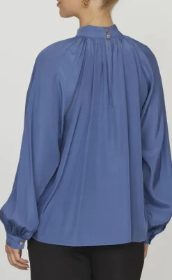 Online Love & Divine Bluse - Love1201 - Mid Blue Bluser