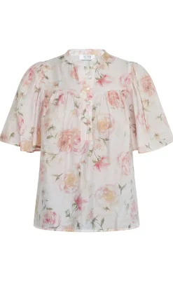 New Love & Divine Bluse - Love1123-8 - Coral Flower Bluser