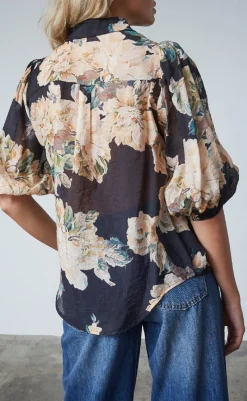 Best Love & Divine Bluse - Love436-17 - Black/Flower Bluser