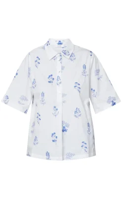 Outlet Love & Divine Bluse - Love1351 - White/Blue Bluser