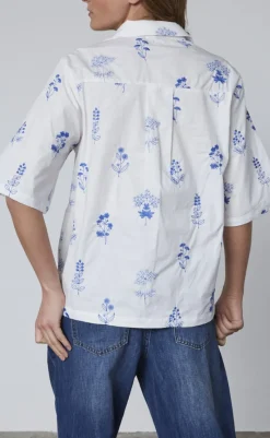 Outlet Love & Divine Bluse - Love1351 - White/Blue Bluser