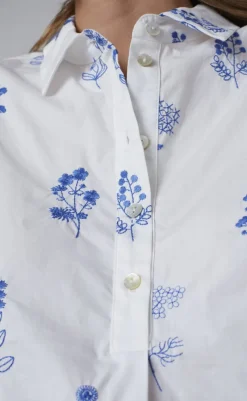 Outlet Love & Divine Bluse - Love1351 - White/Blue Bluser