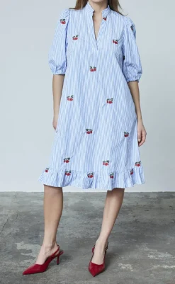 Hot Love & Divine Kjole - Love1385 - Blue/Cherry Kjoler