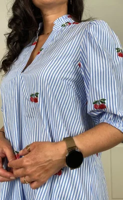 Hot Love & Divine Kjole - Love1385 - Blue/Cherry Kjoler