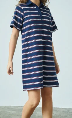 Online Love & Divine Kjole - Love1349 - Navy/Stripe Kjoler
