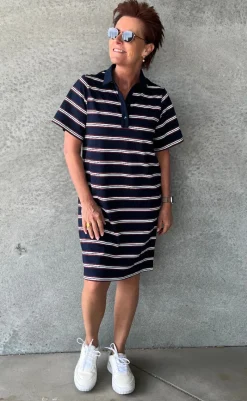 Online Love & Divine Kjole - Love1349 - Navy/Stripe Kjoler