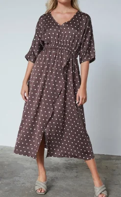 Discount Love & Divine Kjole - Love1386 - Brown/Dot Kjoler