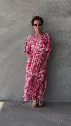 Outlet Love & Divine Kjole - Love1340-1 - Red Ethnic Kjoler