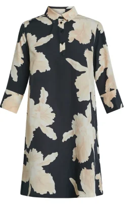 Online Love & Divine Kjole - Love441-36 - Black/Flower Kjoler