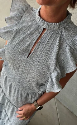 Discount Love & Divine Nederdel - Love1326 - Blue/White Stripe Nederdele