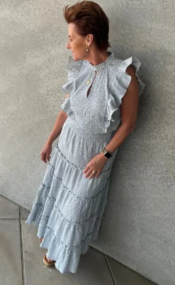 Discount Love & Divine Nederdel - Love1326 - Blue/White Stripe Nederdele