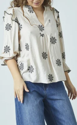 Hot Love & Divine Skjorte - Love1347 - Bamboo/Black Flower Skjorter