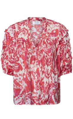 Sale Love & Divine Skjorte - Love1336-1 - Red Ethnic Skjorter