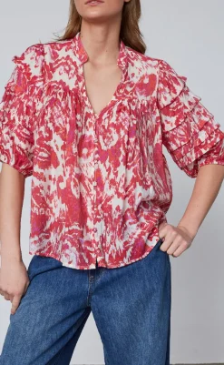 Sale Love & Divine Skjorte - Love1336-1 - Red Ethnic Skjorter