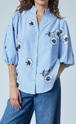 Sale Love & Divine Skjorte - Love456-8 - Stripe/Flower Skjorter