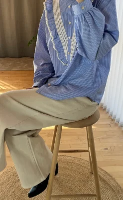 Outlet Love & Divine Skjorte - Love1295 - Blue/White Skjorter