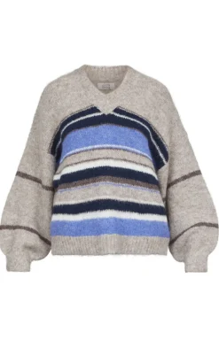 Sale Love & Divine Strik - Love1286 - Blue/Brown Striktrøjer & Sweat