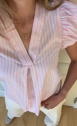 Clearance Love & Divine Top - Love1382 - Baby Pink/Stripe T-shirts & Toppe