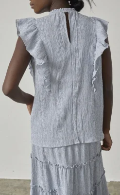 Discount Love & Divine Top - Love1327 - Blue/White Stripe T-shirts & Toppe