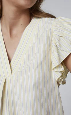 Discount Love & Divine Top - Love1382 - Banana/Stripe T-shirts & Toppe