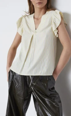 Discount Love & Divine Top - Love1382 - Banana/Stripe T-shirts & Toppe