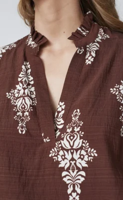 New Love & Divine Top - Love1296-2 - Brown/Paisley T-shirts & Toppe