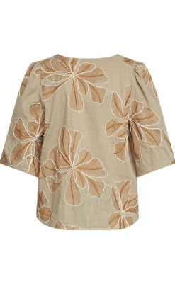 Discount Love & Divine Top - Love1339 - Sand Flower T-shirts & Toppe