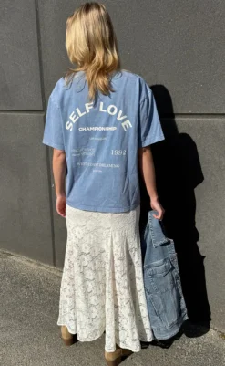 Outlet Love & Divine T-shirt - Love1303-2 - Blue Wash T-shirts & Toppe