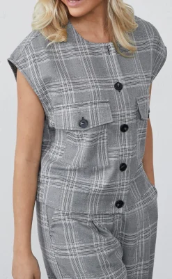 Clearance Love & Divine Vest - Love1287  -  Check Veste