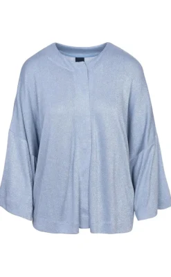 Outlet Cardigan - Juliana - Silver Blue Striktrøjer & Sweat|Cardigans