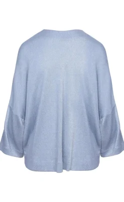 Outlet Cardigan - Juliana - Silver Blue Striktrøjer & Sweat|Cardigans