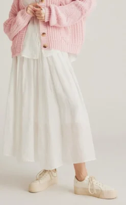 Online Nederdel - Selinda - Cream Nederdele