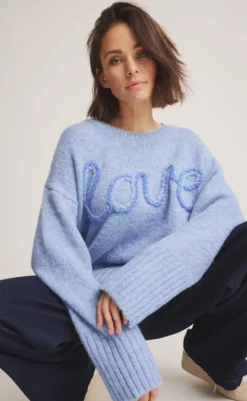 Outlet Strik - Agneta - Vista Blue Striktrøjer & Sweat