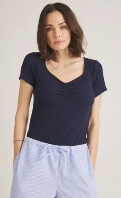 Outlet T-shirt - Klaudine - Navy Blue T-shirts & Toppe