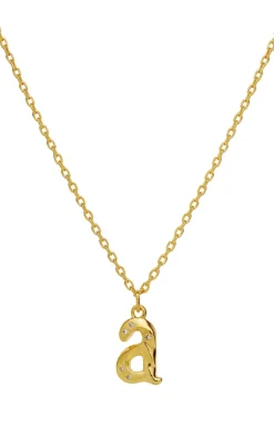 Sale Halskæde - A Alphabet - Gold Colour Smykker
