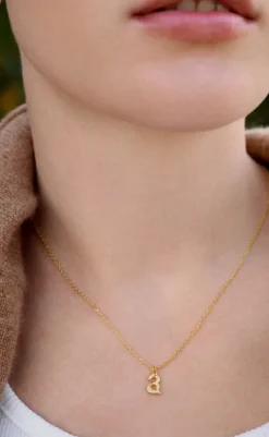 Sale Halskæde - A Alphabet - Gold Colour Smykker