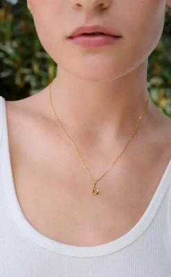 New Halskæde - B Alphabet - Gold Colour Smykker