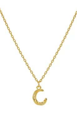 Clearance Halskæde - C Alphabet - Gold Colour Smykker