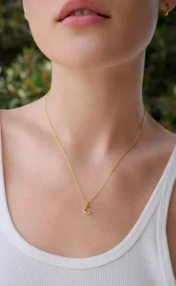 Clearance Halskæde - C Alphabet - Gold Colour Smykker