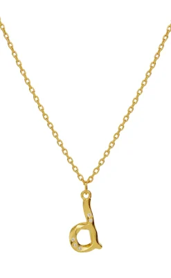 Sale Halskæde - D Alphabet - Gold Colour Smykker