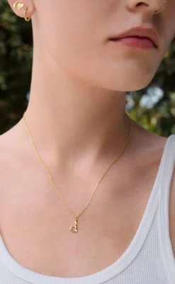 Sale Halskæde - D Alphabet - Gold Colour Smykker