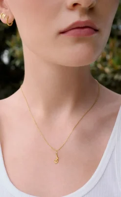 Hot Halskæde - J Alphabet - Gold Colour Smykker