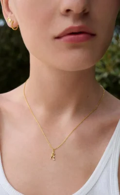 Discount Halskæde - K Alphabet - Gold Colour Smykker