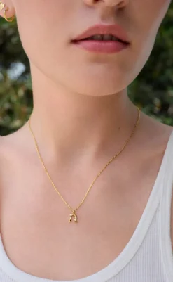 Sale Halskæde - N Alphabet - Gold Colour Smykker