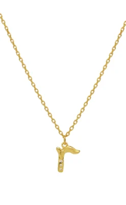 New Halskæde - R Alphabet - Gold Colour Smykker