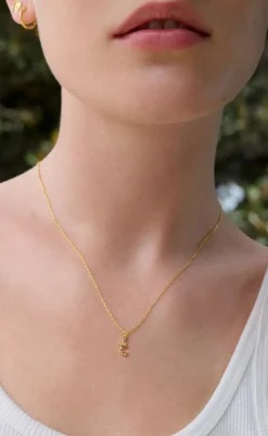 New Halskæde - T Alphabet - Gold Colour Smykker