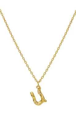 Sale Halskæde - U Alphabet - Gold Colour Smykker
