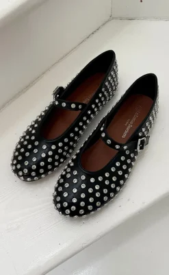 Ballerina - Rhinestone - Black Loafers & Ballerinaer